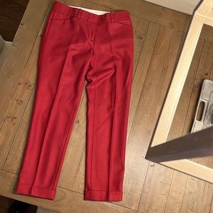 LOFT Wool cuffed shirt cropped pants. Red. Size 0